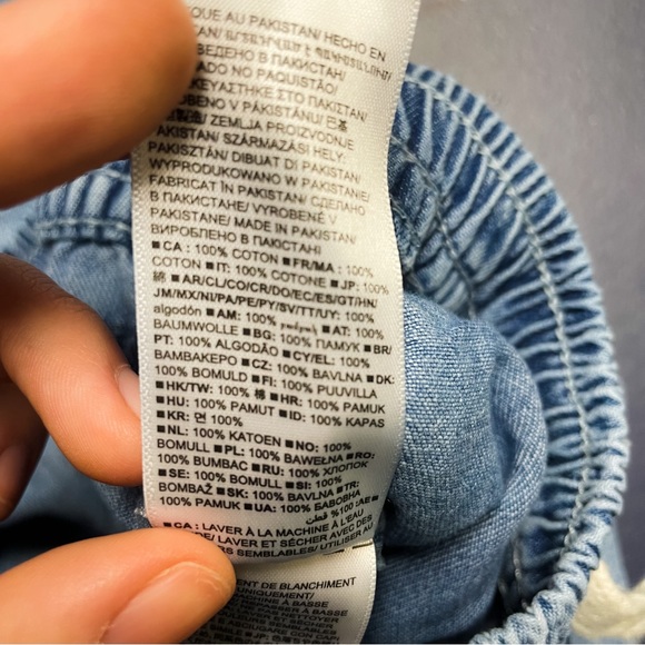 Gap Medium Wash Pull On Elastic Waist Denim Joggers Girls Size L 10 - Picture 8 of 8